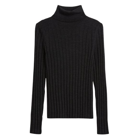Banana Republic Lucci Merino Wool Turtleneck Sweater – Charcoal Gray – Size S - Picture 1 of 7